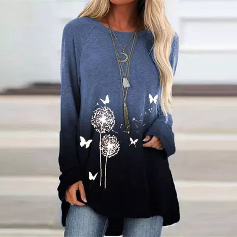 Women's Long-Sleeve Tunic Top - Relaxed Fit - Soft Lightweight Fabric - Casual Wear