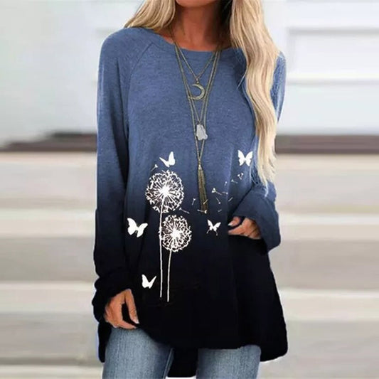 Women's Long-Sleeve Tunic Top - Relaxed Fit - Soft Lightweight Fabric - Casual Wear