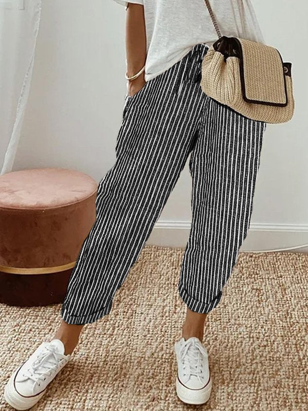 Women’s Full-Length Pants – Relaxed Fit – Breathable Fabric – Drawstring Waistband