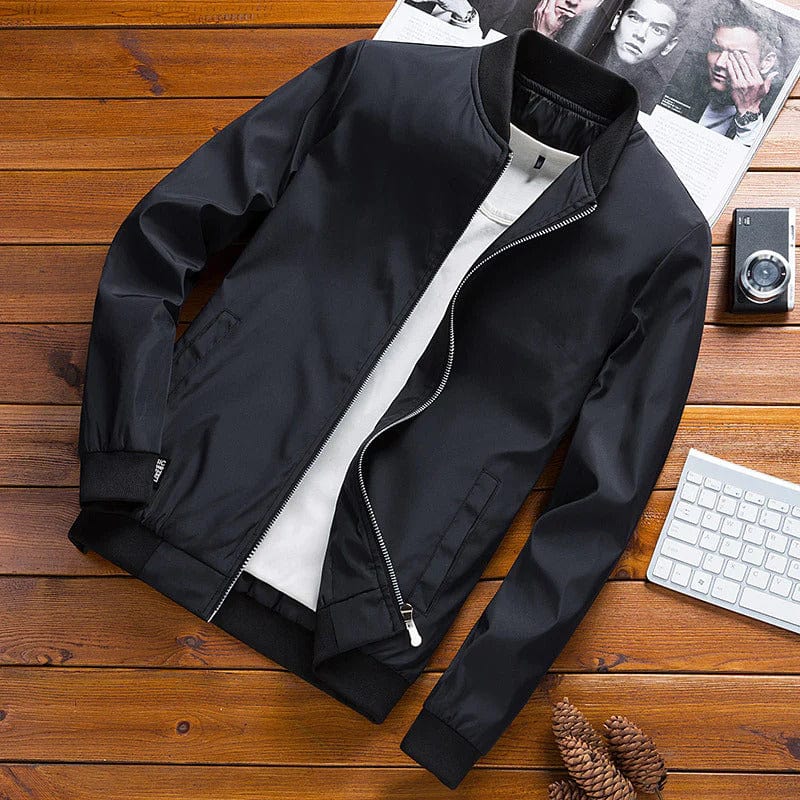 Men’s Bomber Jacket – Regular Fit – Wind-Resistant – Ribbed Trim – Zip Front