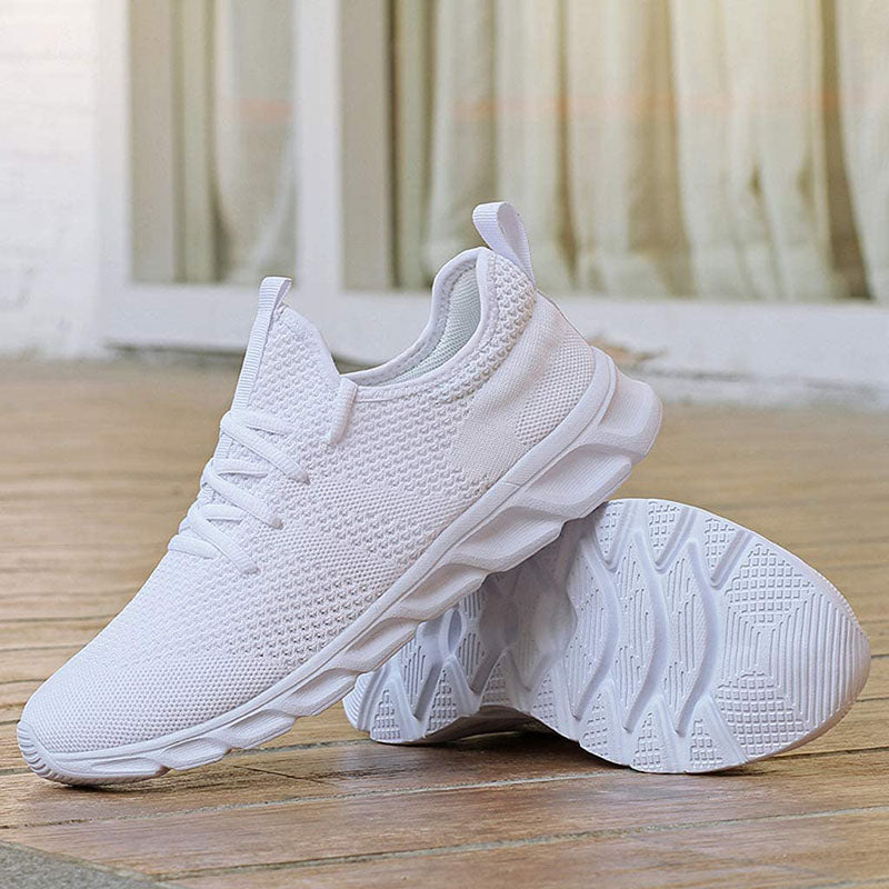 Women’s Sneakers – Soft Knit Upper – Cushioned Sole – Breathable – Low Top Fit