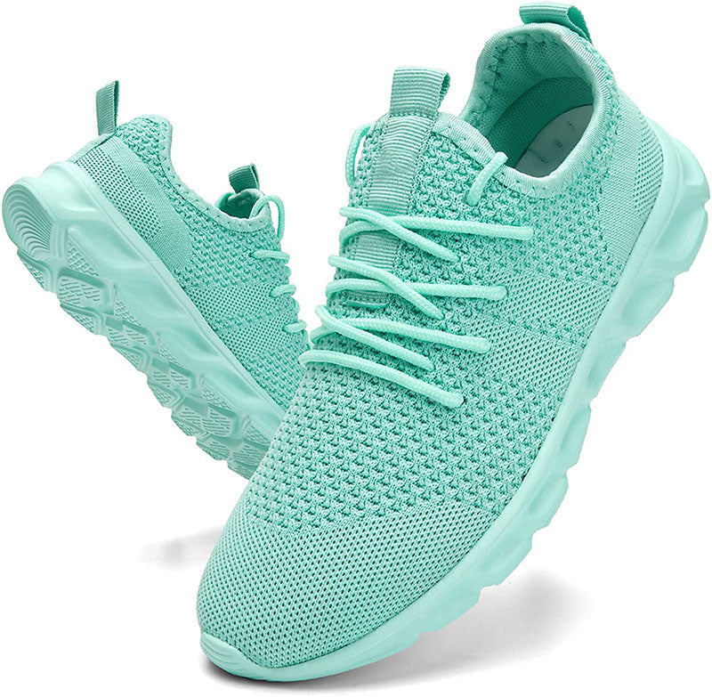 Women’s Sneakers – Soft Knit Upper – Cushioned Sole – Breathable – Low Top Fit