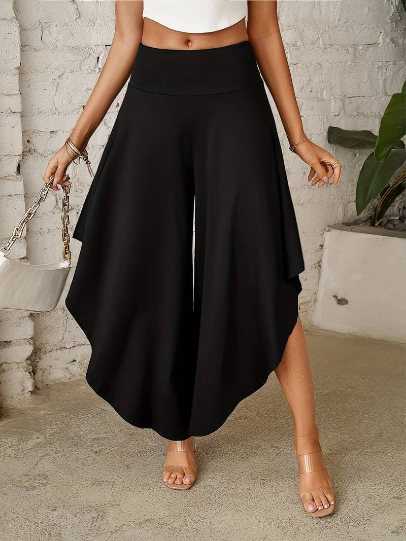 Women's Asymmetrical Skirt - High-Waisted A-Line - Flowing High-Low Hem