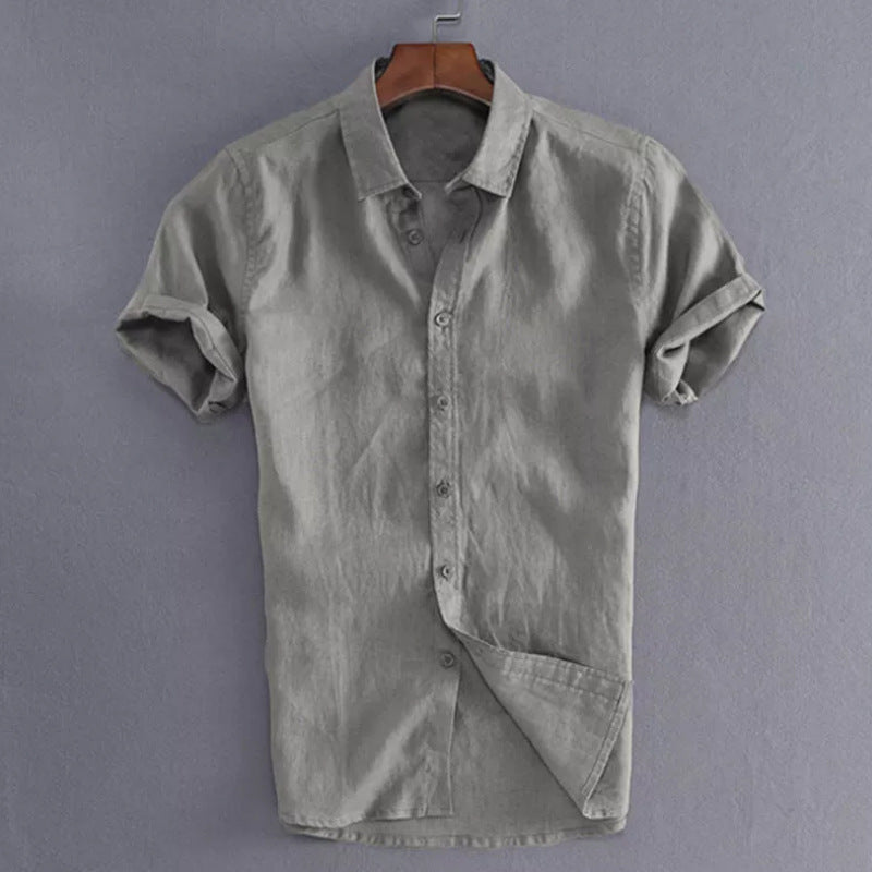 Men’s Short Sleeve Shirt – 100% Cotton – Relaxed Fit – Button-Down Collar Casual Wear