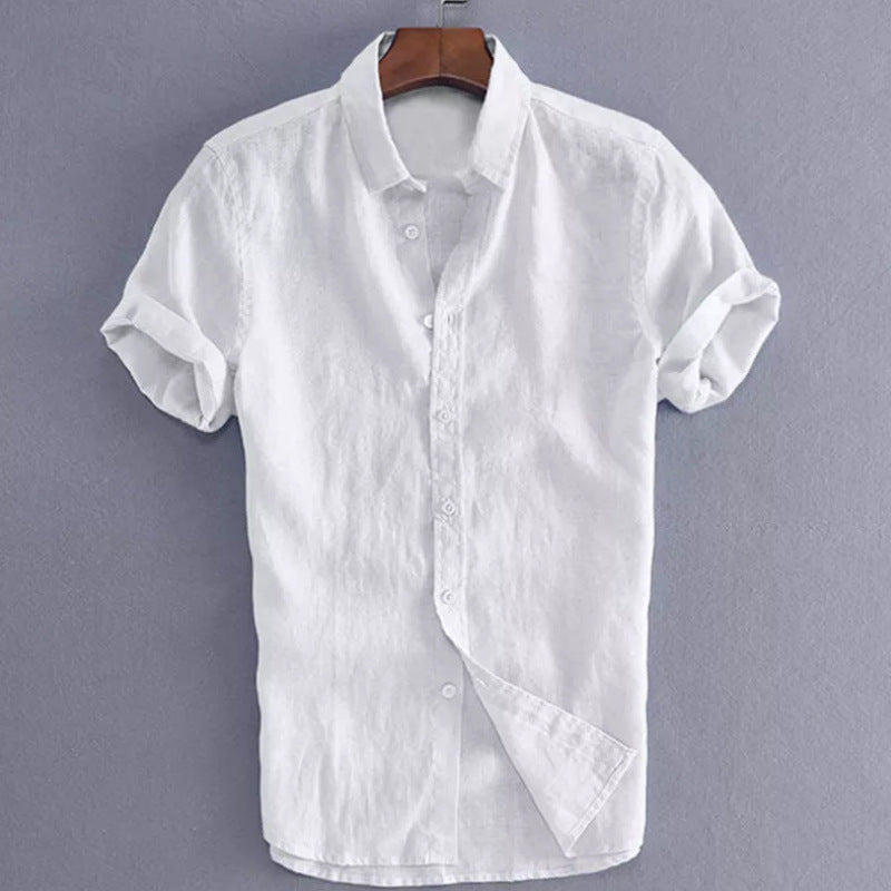 Men’s Short Sleeve Shirt – 100% Cotton – Relaxed Fit – Button-Down Collar Casual Wear