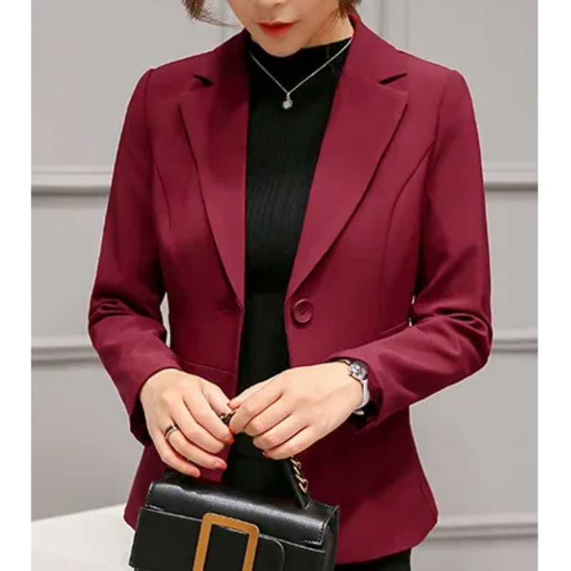 Women’s Blazer – Tailored Fit – Woven Fabric – Single Button Professional Wear
