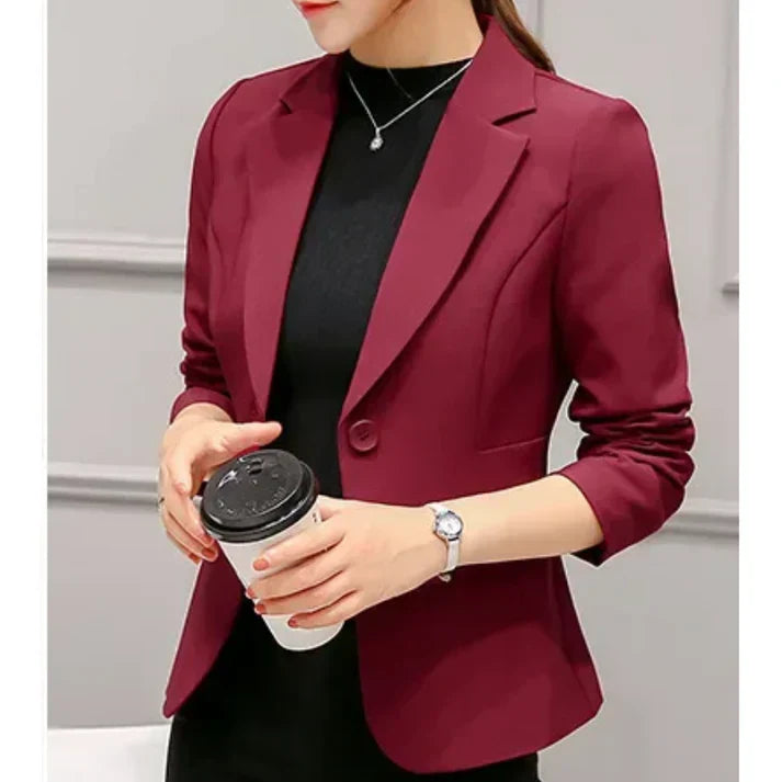 Women’s Blazer – Tailored Fit – Woven Fabric – Single Button Professional Wear
