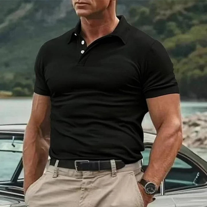 Men’s Polo Shirt – Slim Fit – Soft Knit – Short Sleeve – Button Placket – Casual Wear