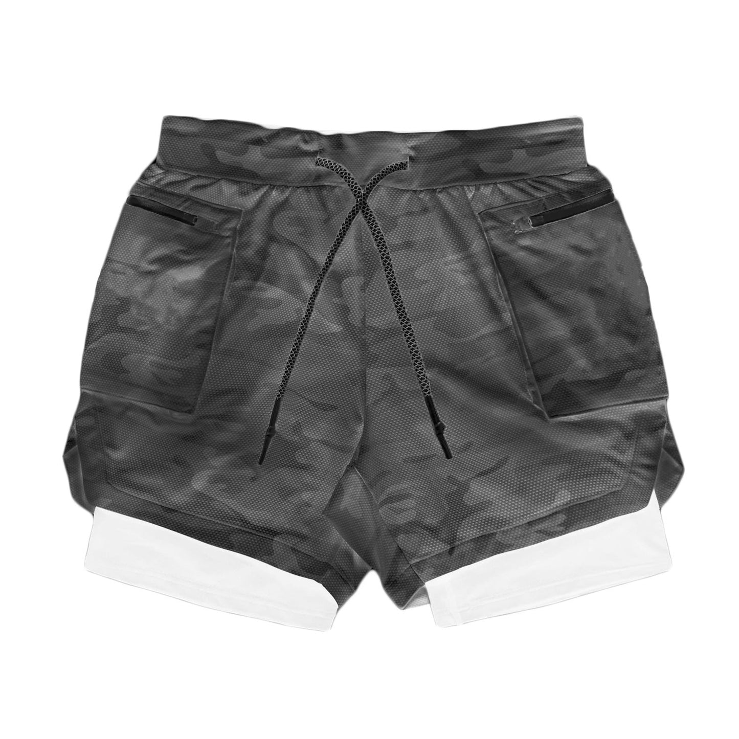 Men’s Athletic Shorts – Dual Layer – Compression Inner – Mid-Thigh