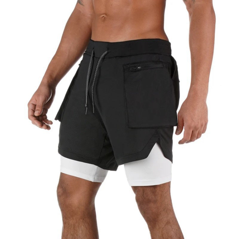 Men’s Athletic Shorts – Dual Layer – Compression Inner – Mid-Thigh