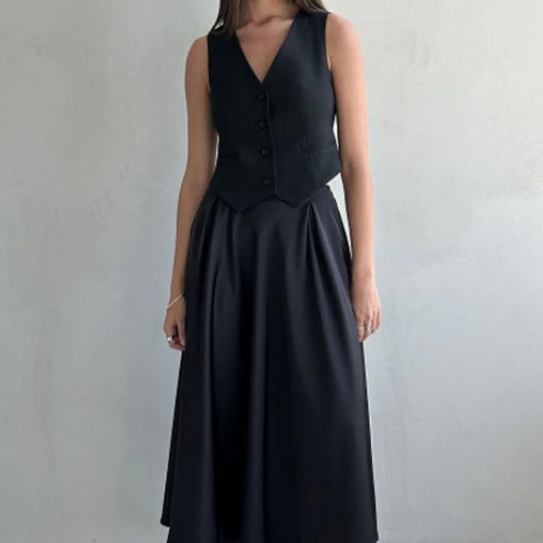 Women’s Maxi Skirt – High Waist – Flowy A-Line – Drapey Elegant Fit – Full Length