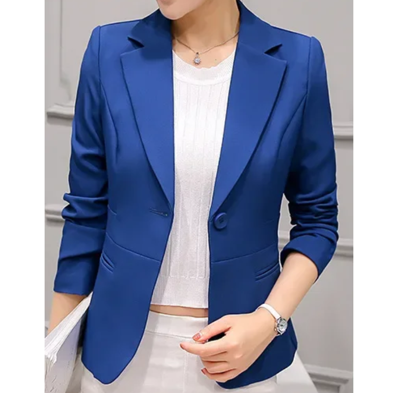 Women’s Blazer – Tailored Fit – Woven Fabric – Single Button Professional Wear