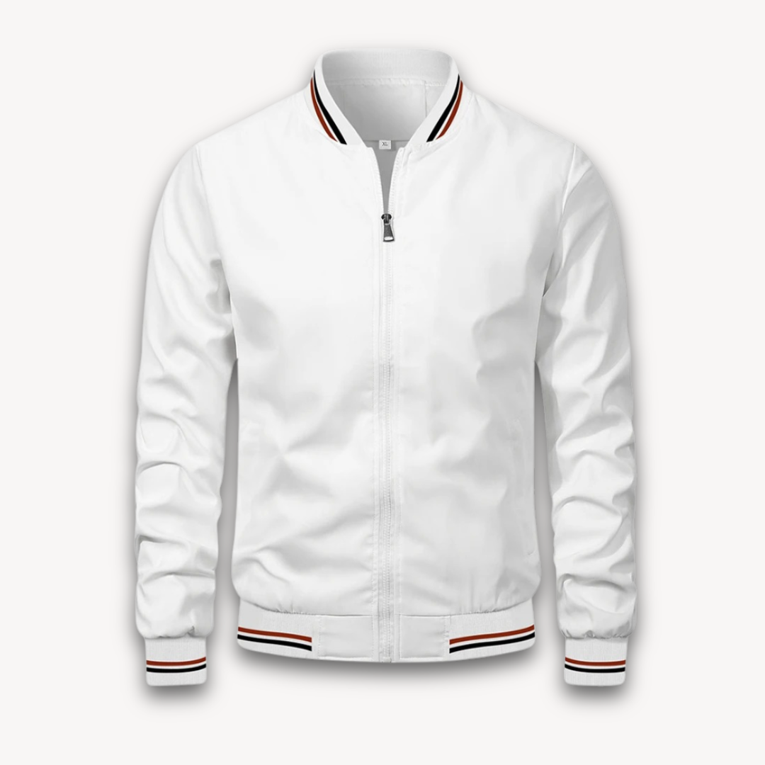Men’s Bomber Jacket – Relaxed Fit – Lightweight Breathable Blend – Zip Front – Ribbed Trim