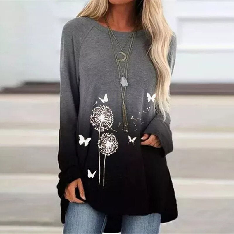 Women's Long-Sleeve Tunic Top - Relaxed Fit - Soft Lightweight Fabric - Casual Wear