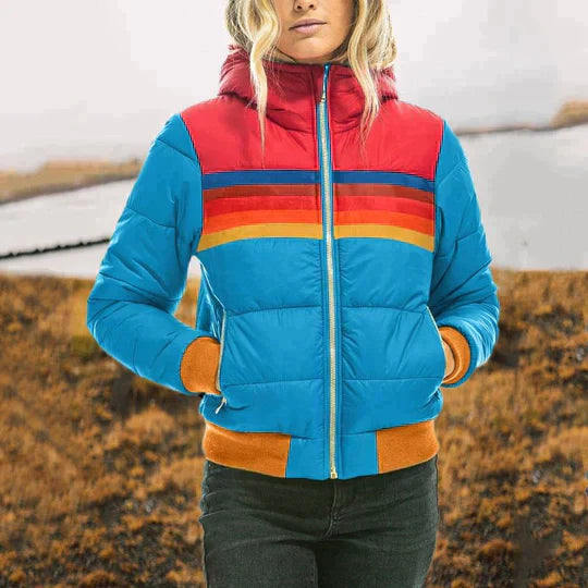 Women’s Quilted Jacket – Hooded – Water-Resistant – Zip Pockets – Sporty Fit