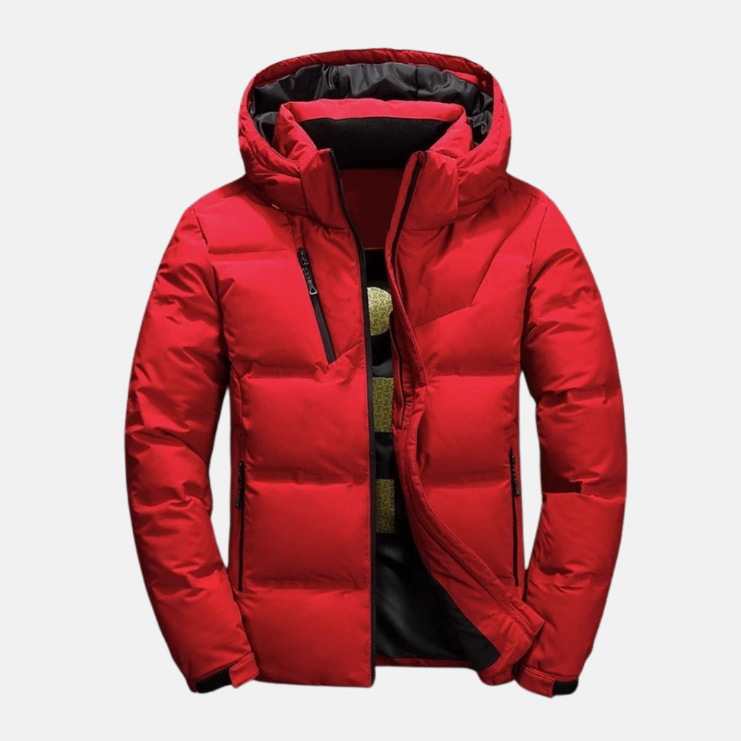 Theodore Quilted Down Jacket | Hooded Full Zip Down Jacket