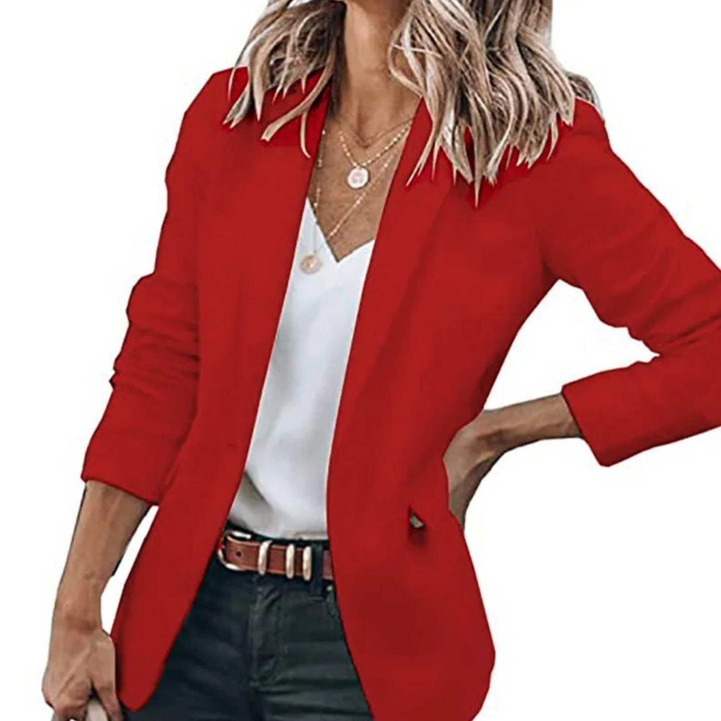 Women’s Blazer – Tailored Fit – Notched Lapel – Single Button – Long Sleeve