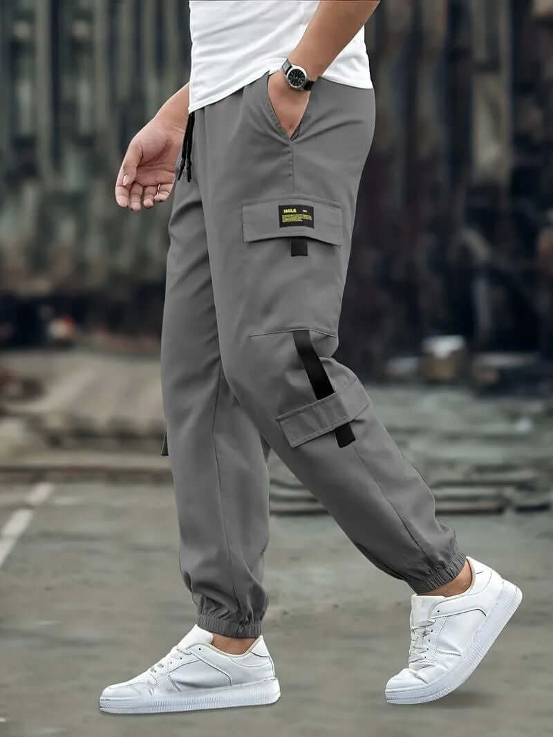 Men’s Jogger Pants - Relaxed Fit - Cotton Blend - Drawstring Waist - Cargo Pockets