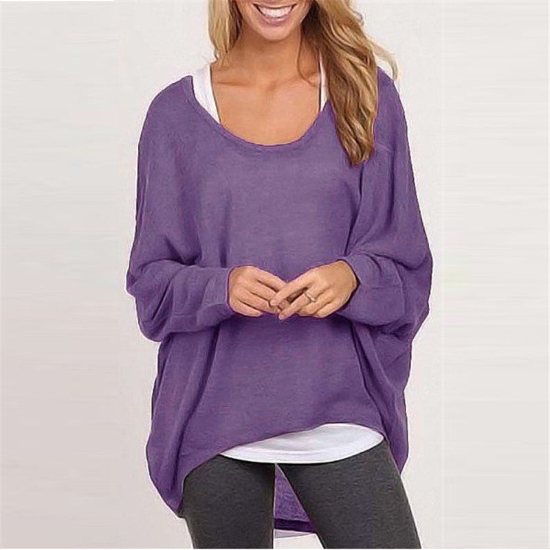 Women’s Knit Sweater – Oversized Fit – Tunic Length – Dropped Shoulder Long Sleeve