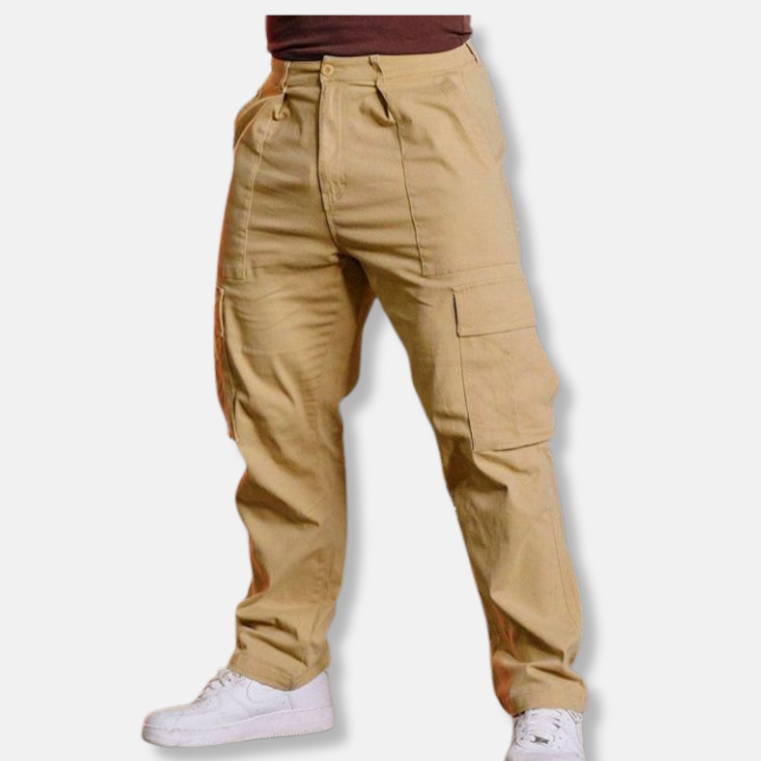 Theodore Loose Fit Cargo Pants | Cargo Pockets Full-Length Pants