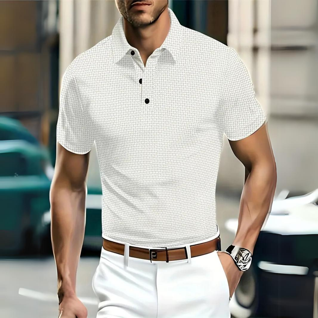 Men’s Polo Shirt – Slim Fit – Soft Knit – Button Placket – Short Sleeve Casual Wear