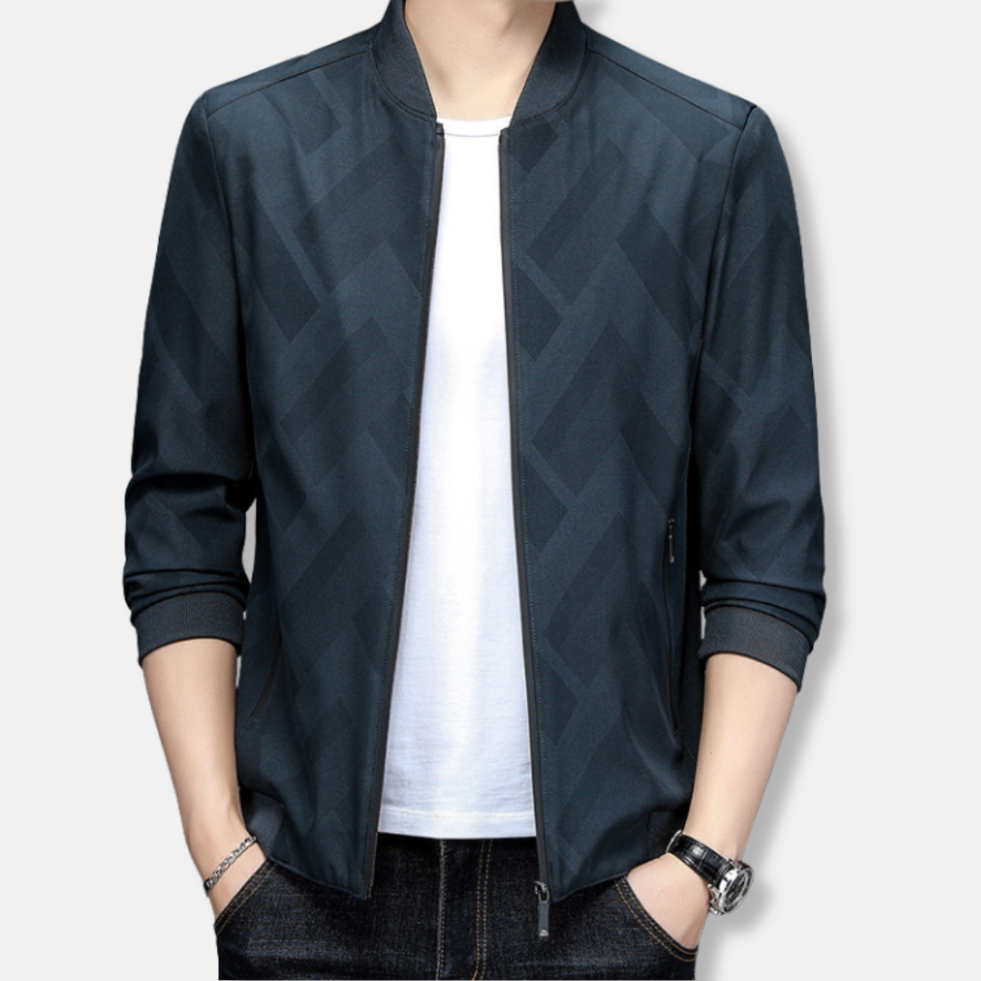 Men’s Jacket – Slim Fit – Baseball Collar – Ribbed Trim – Lightweight