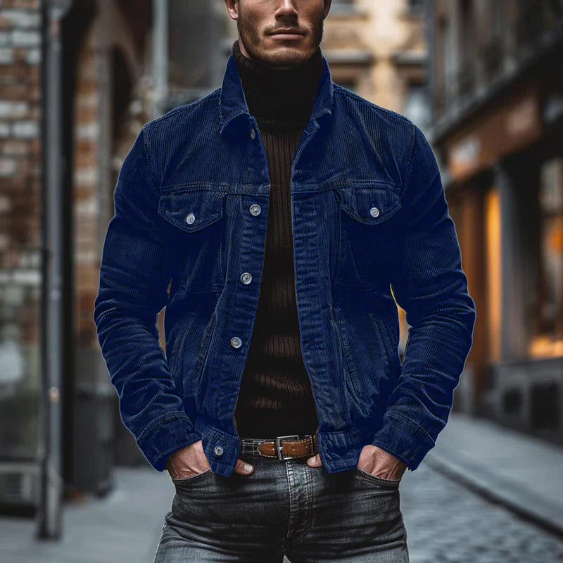 Men’s Jacket – Structured Fit – Lapel Collar – Chest Flap Pockets