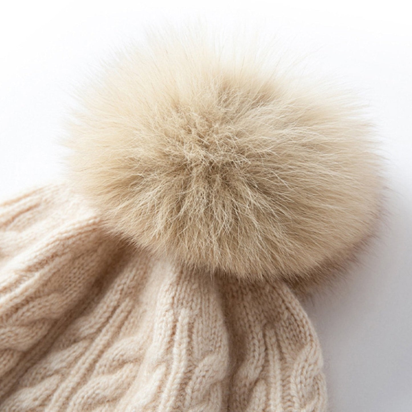Sienna Close-Fitting Beanie | Pom-Pom Cable Knit Headwear