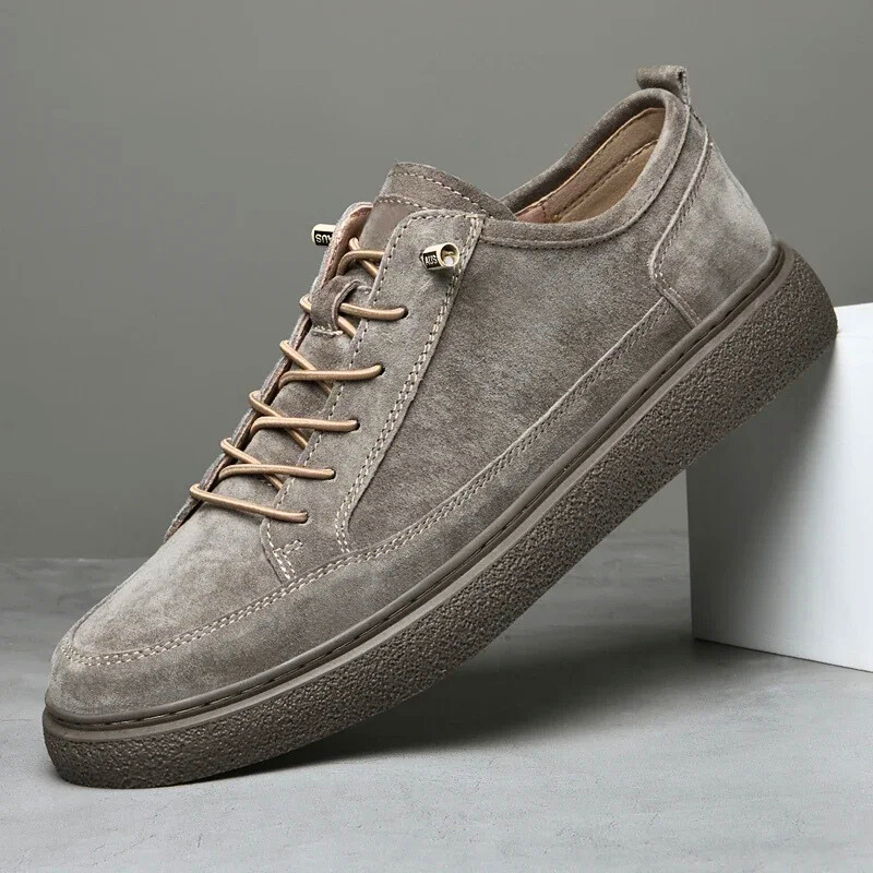 Men’s Low-Top Trainers – Suede Finish – Lace-Up – Cushioned Ankle – Casual Wear