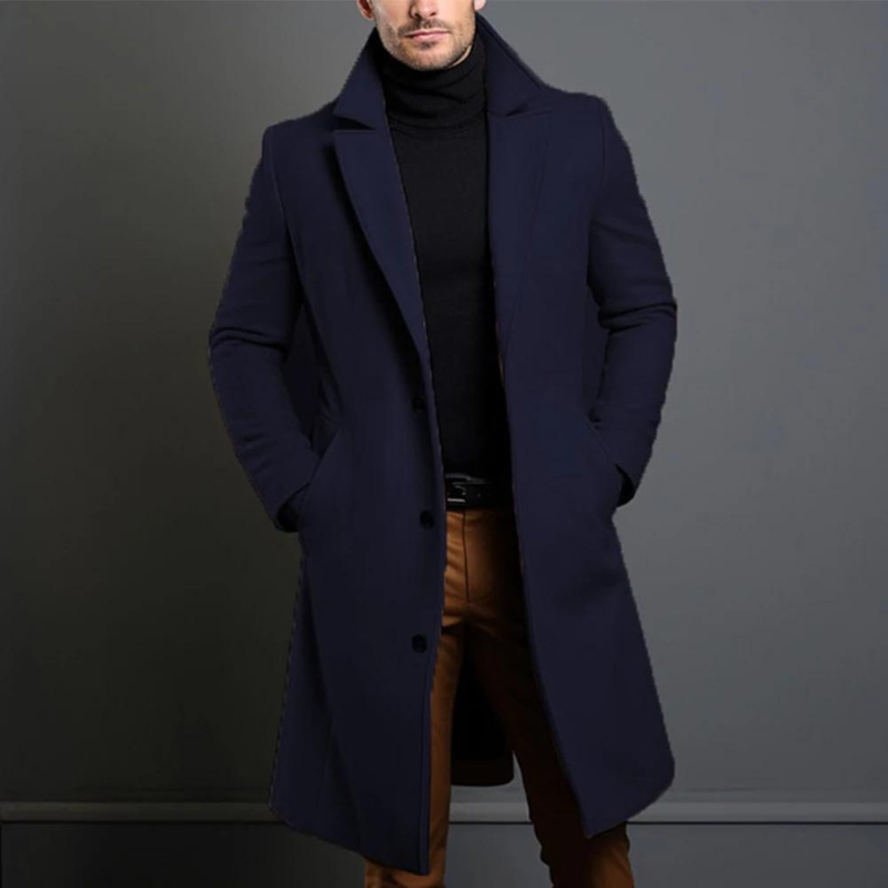 Oliver Tailored Overcoat | Lapel Collar Button Front Overcoat