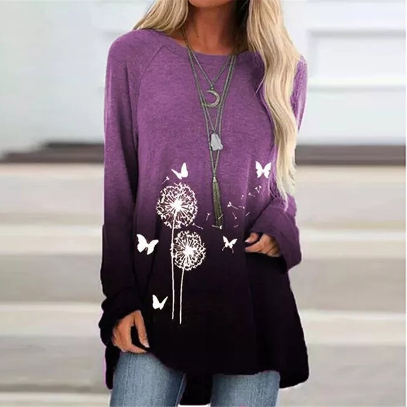 Women's Long-Sleeve Tunic Top - Relaxed Fit - Soft Lightweight Fabric - Casual Wear