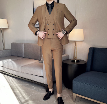 Men’s Three-Piece Suit – Tailored Fit – Double-Breasted Jacket
