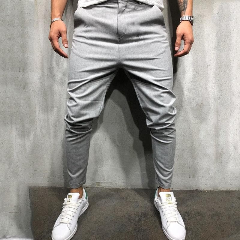 Men’s Tapered Pants – Relaxed Fit – Elastic Waist – Lightweight Cotton – Front Pockets