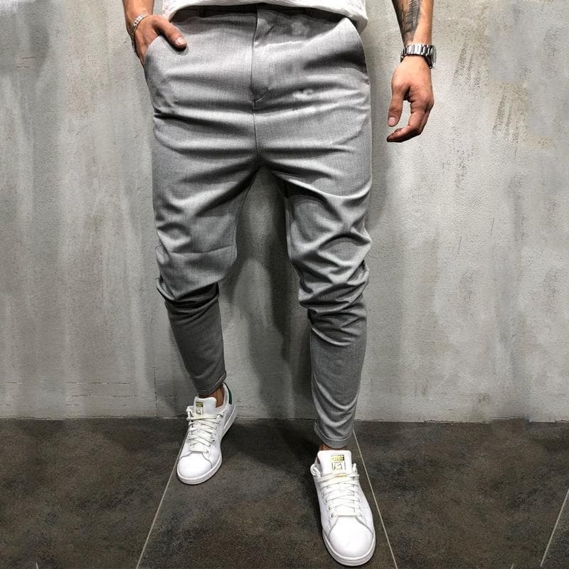 Men’s Tapered Pants – Relaxed Fit – Elastic Waist – Lightweight Cotton – Front Pockets