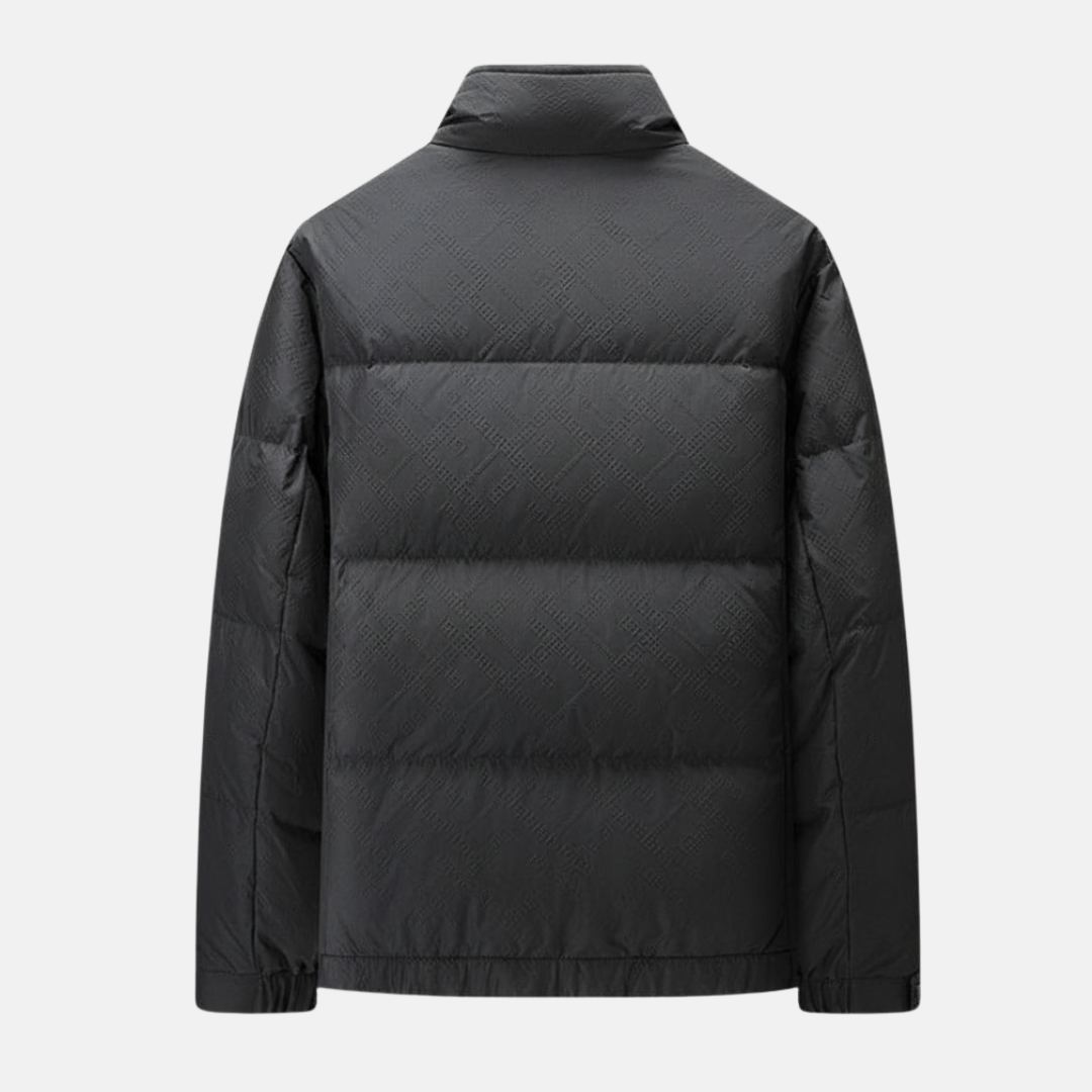 Theodore Quilted Down Jacket | Stand Collar Relaxed Fit Jacket