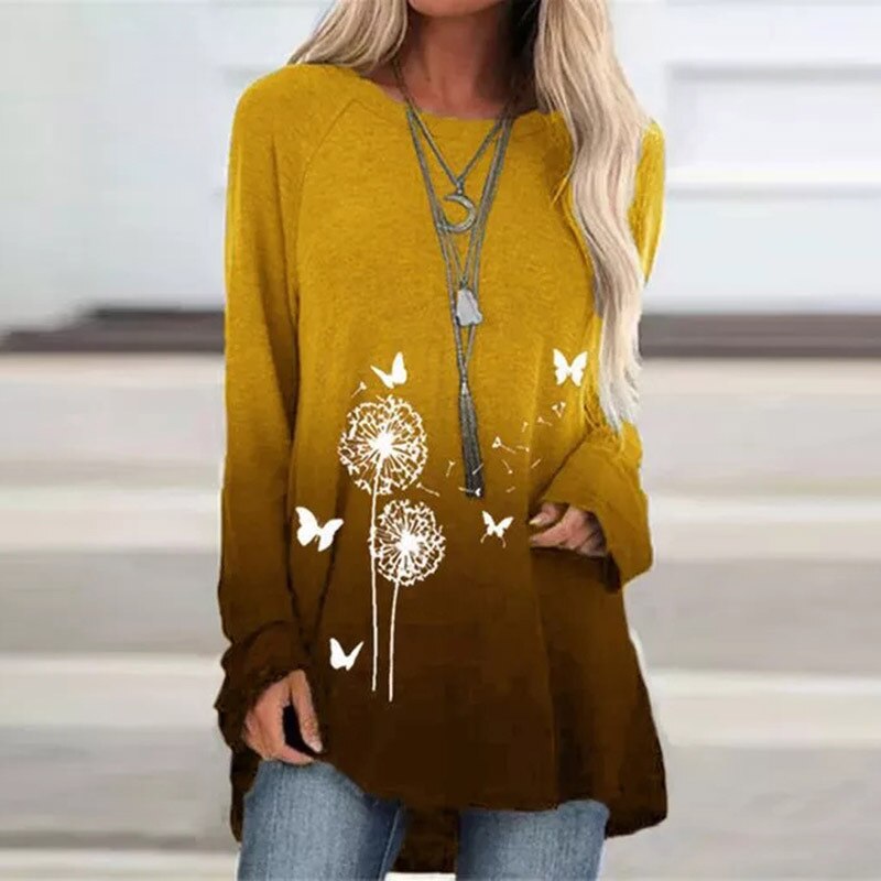 Women's Long-Sleeve Tunic Top - Relaxed Fit - Soft Lightweight Fabric - Casual Wear
