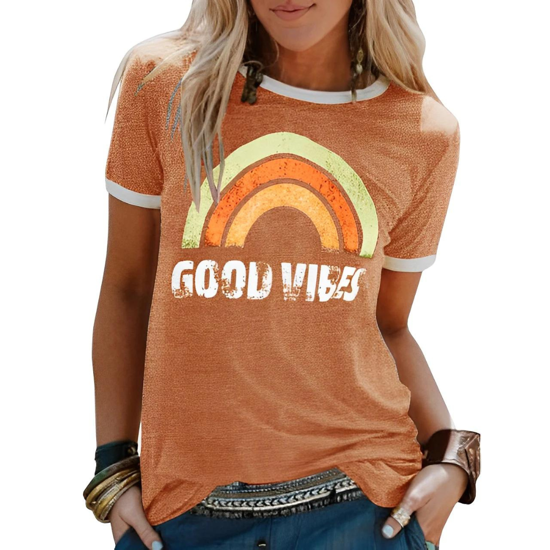 Women’s T-Shirt – Relaxed Fit – Graphic Front – Crew Neck Casual Wear
