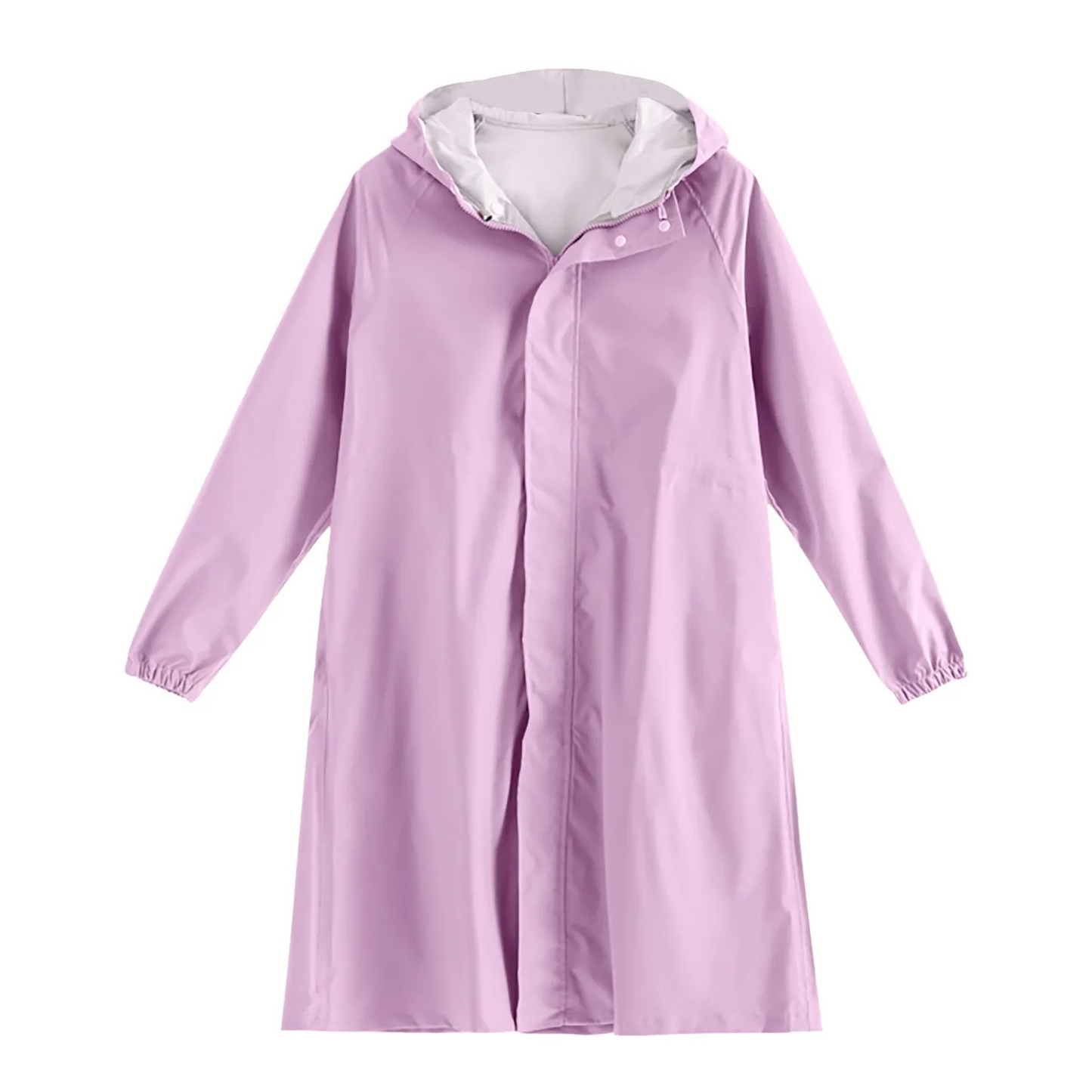 Women’s Trench Coat – Water-Resistant – Relaxed Fit – Hooded – Knee Length