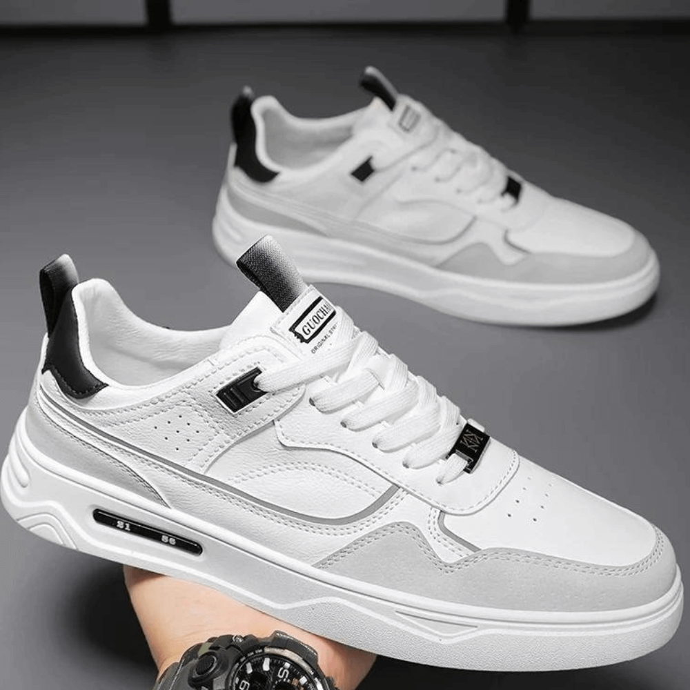 Men’s Sneakers – Leather Blend – Low Top – Non-Slip Sole – Casual Fit