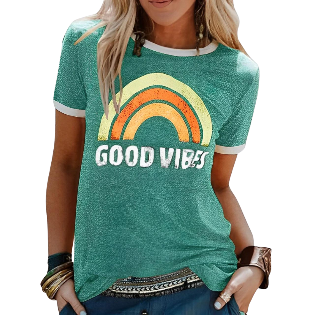 Women’s T-Shirt – Relaxed Fit – Graphic Front – Crew Neck Casual Wear