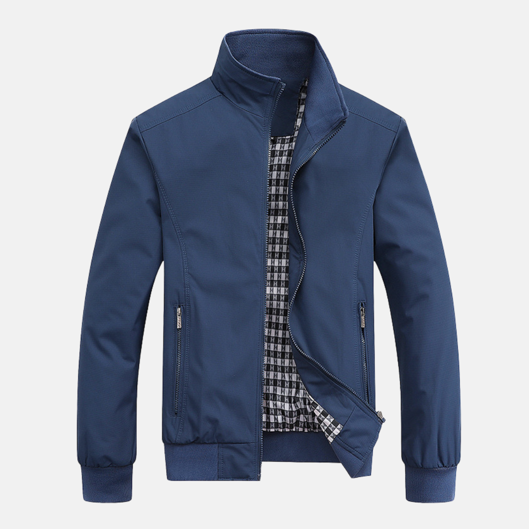 Men’s Bomber Jacket – Stand Collar – Ribbed Cuffs – Zip Pockets