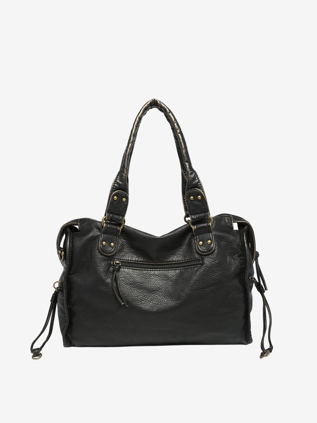 Women’s Shoulder Bag – Braided Trim – Zippered Compartments