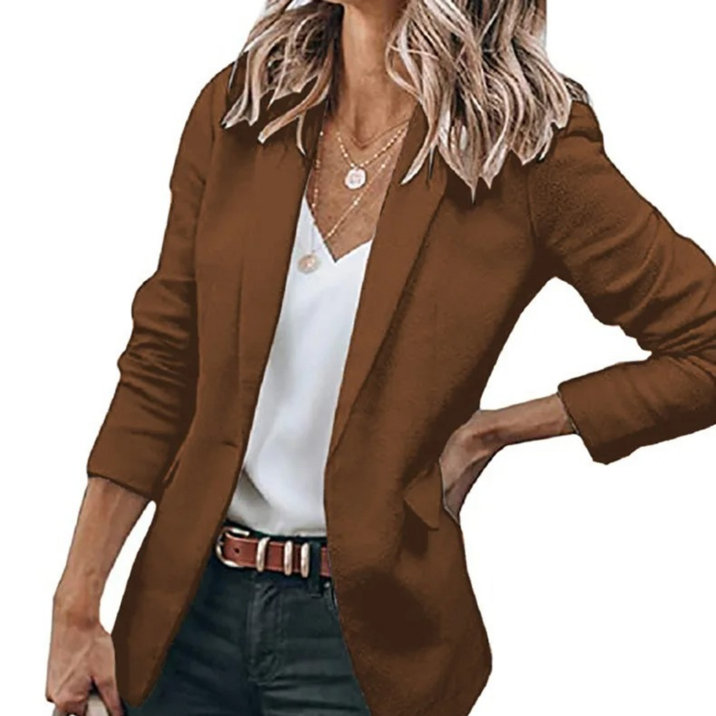 Women’s Blazer – Tailored Fit – Notched Lapel – Single Button – Long Sleeve