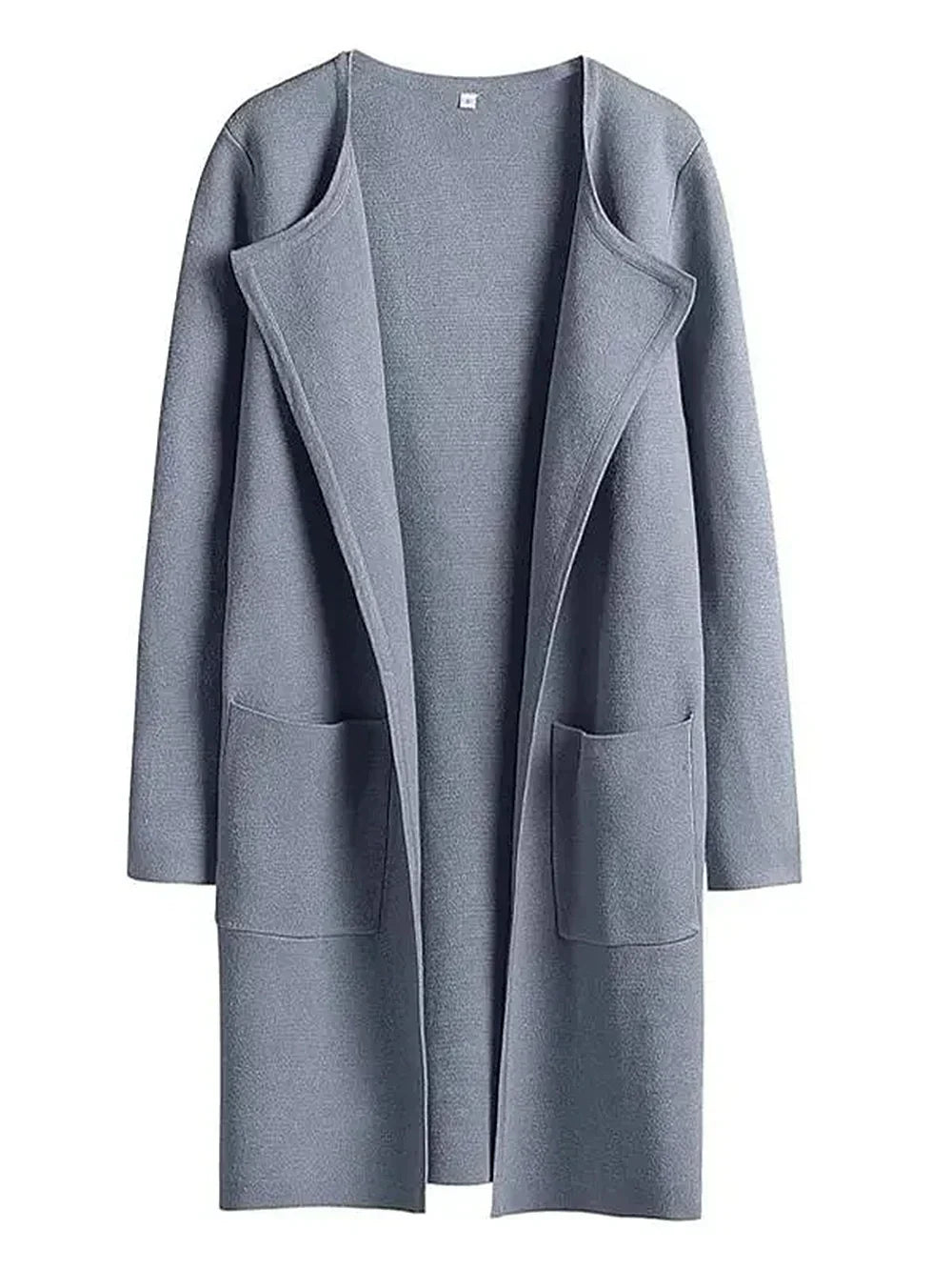 Women’s Coat – Wool Blend – Relaxed Fit – Knee Length – Wide Lapel – Minimalist Style