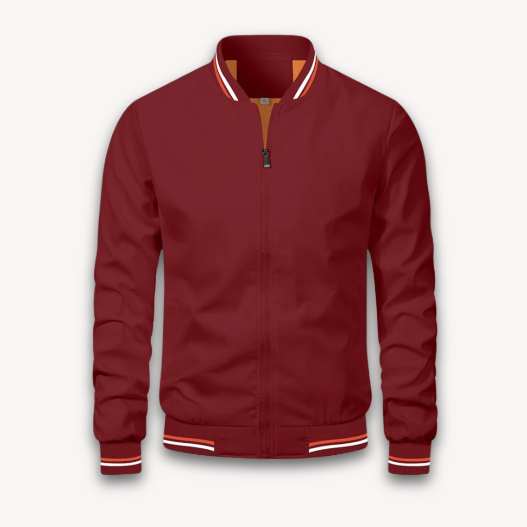 Men’s Bomber Jacket – Relaxed Fit – Lightweight Breathable Blend – Zip Front – Ribbed Trim