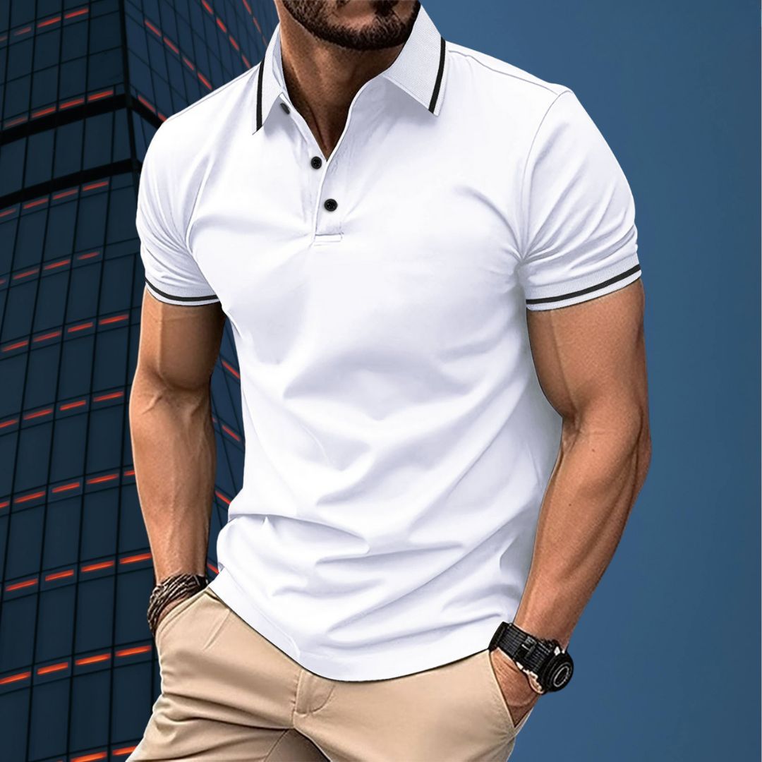 Men’s Polo Shirt – Slim Fit – Soft Knit – Ribbed Collar – Short Sleeve Casual Wear