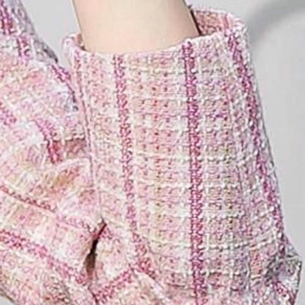 Women’s Blazer – Tailored Fit – Textured Woven – Single Button – Checkered Pattern