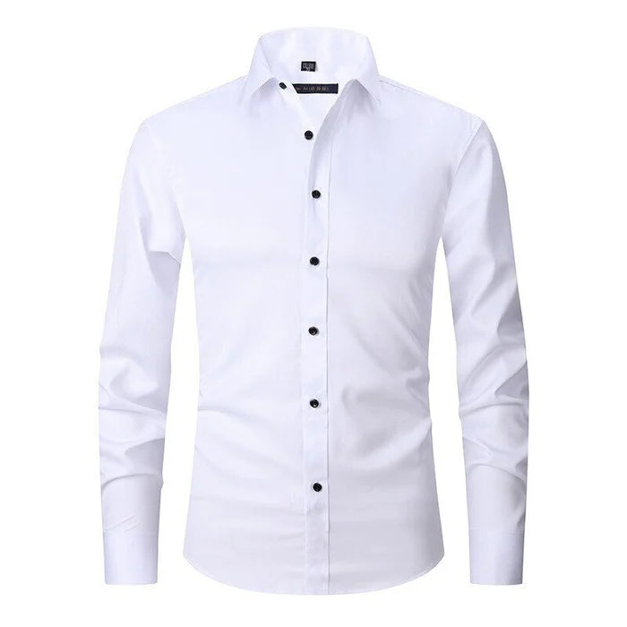 Men’s Shirt – Slim Fit – Stretch Comfort – Wrinkle-Free – Button-Down Collar