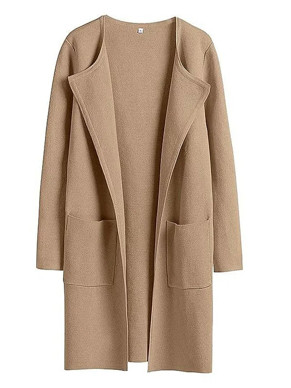 Women’s Coat – Wool Blend – Relaxed Fit – Knee Length – Wide Lapel – Minimalist Style
