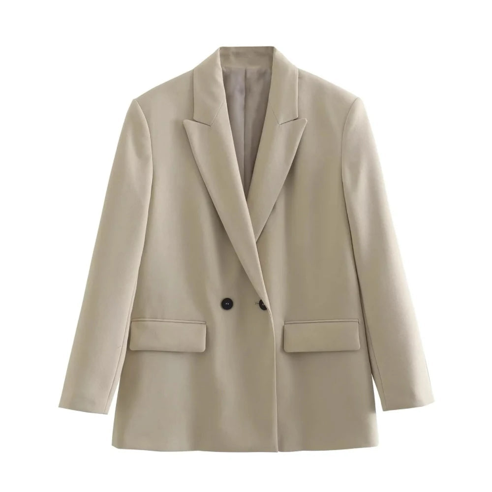 Women’s Blazer – Tailored Fit – Double-Breasted – Structured Silhouette – Notched Lapels